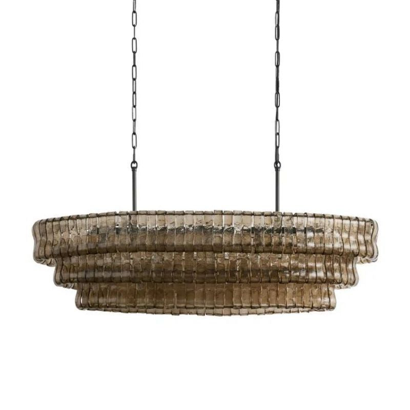 Amor Glass Oval Chandelier 54"W/65"W - lampmodern