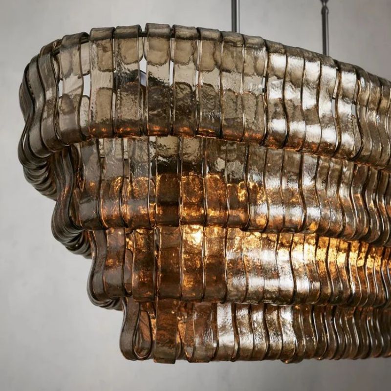 Amor Glass Oval Chandelier 54"W/65"W - lampmodern