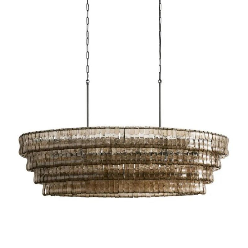 Amor Glass Oval Chandelier 54"W/65"W - lampmodern