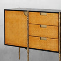 Hand-Forged Metal Frame Rattan Side Cabinet - Lamp Modern