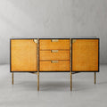 Hand-Forged Metal Frame Rattan Side Cabinet - Lamp Modern
