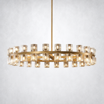 Marlowe Crystal Shades Round Chandelier 48"