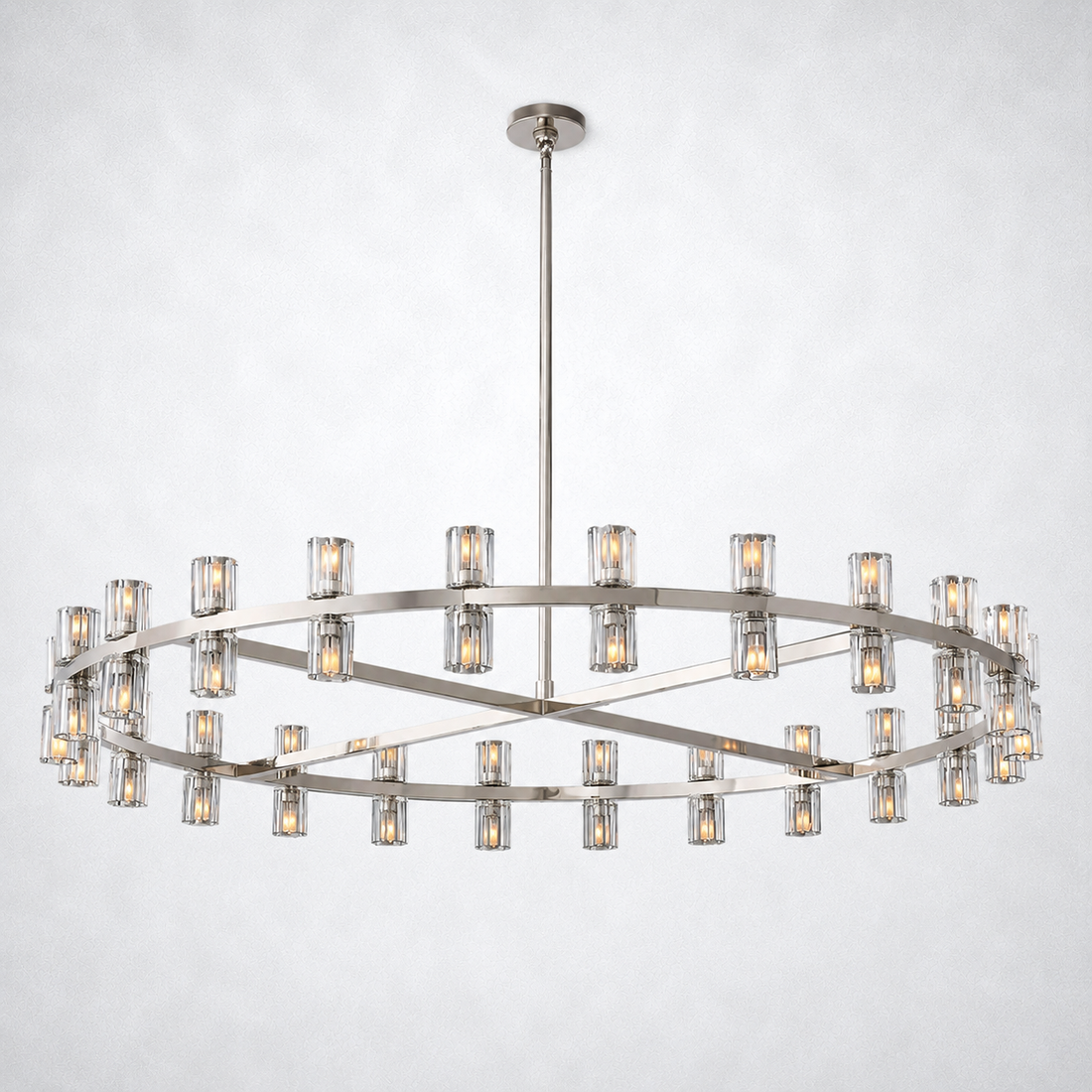 Marlowe Crystal Shades Round Chandelier 48"