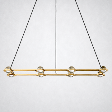 Dorian Crystal Ball Rectangular Chandelier 54"