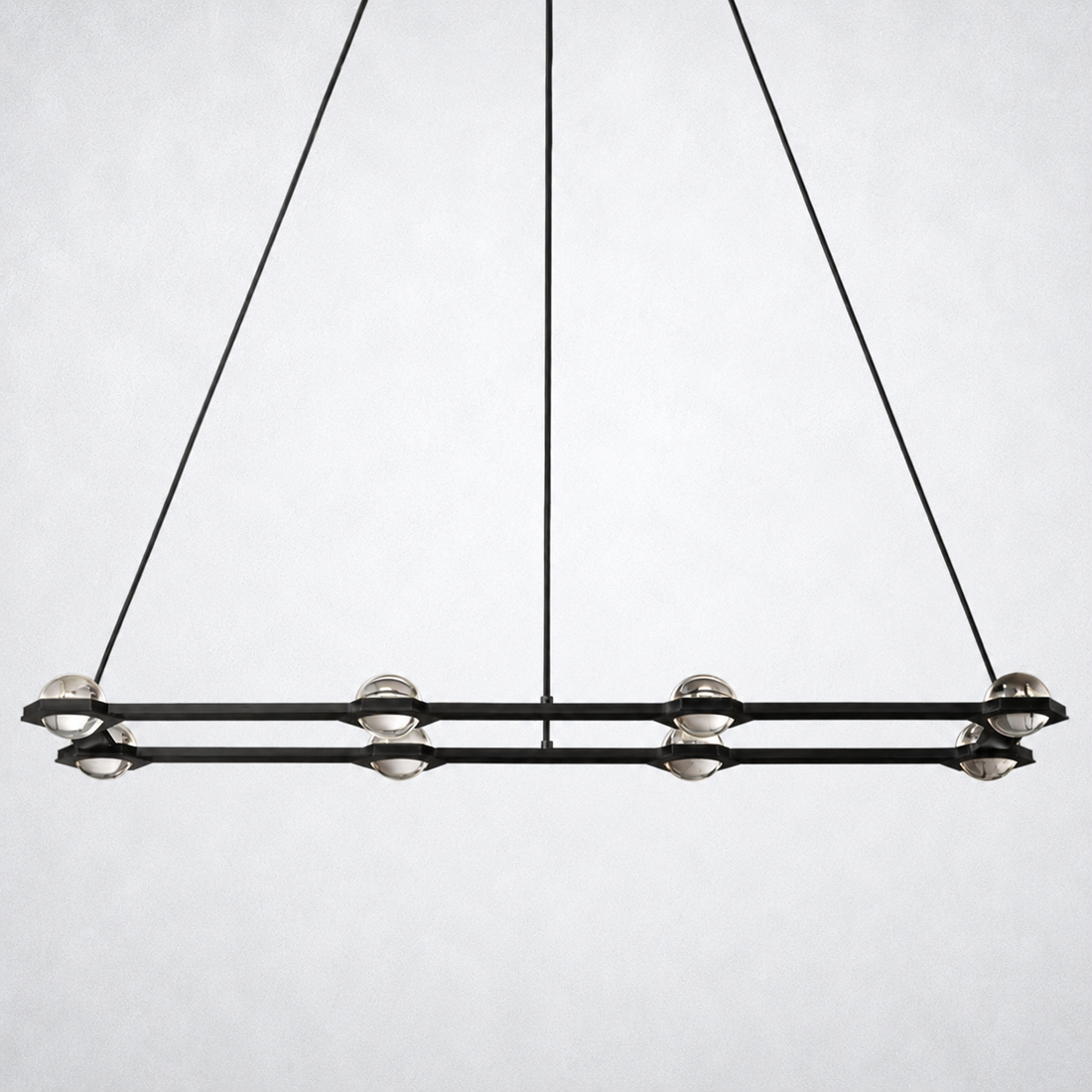 Dorian Crystal Ball Rectangular Chandelier 54"