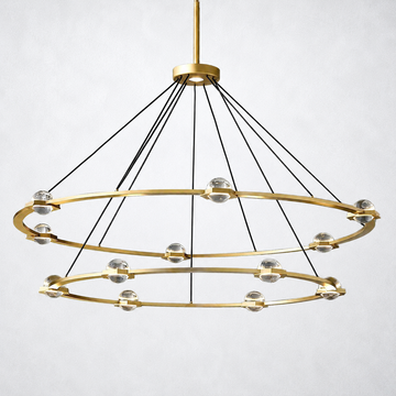 Dorian Crystal Ball 2-Tier Round Chandelier 60"