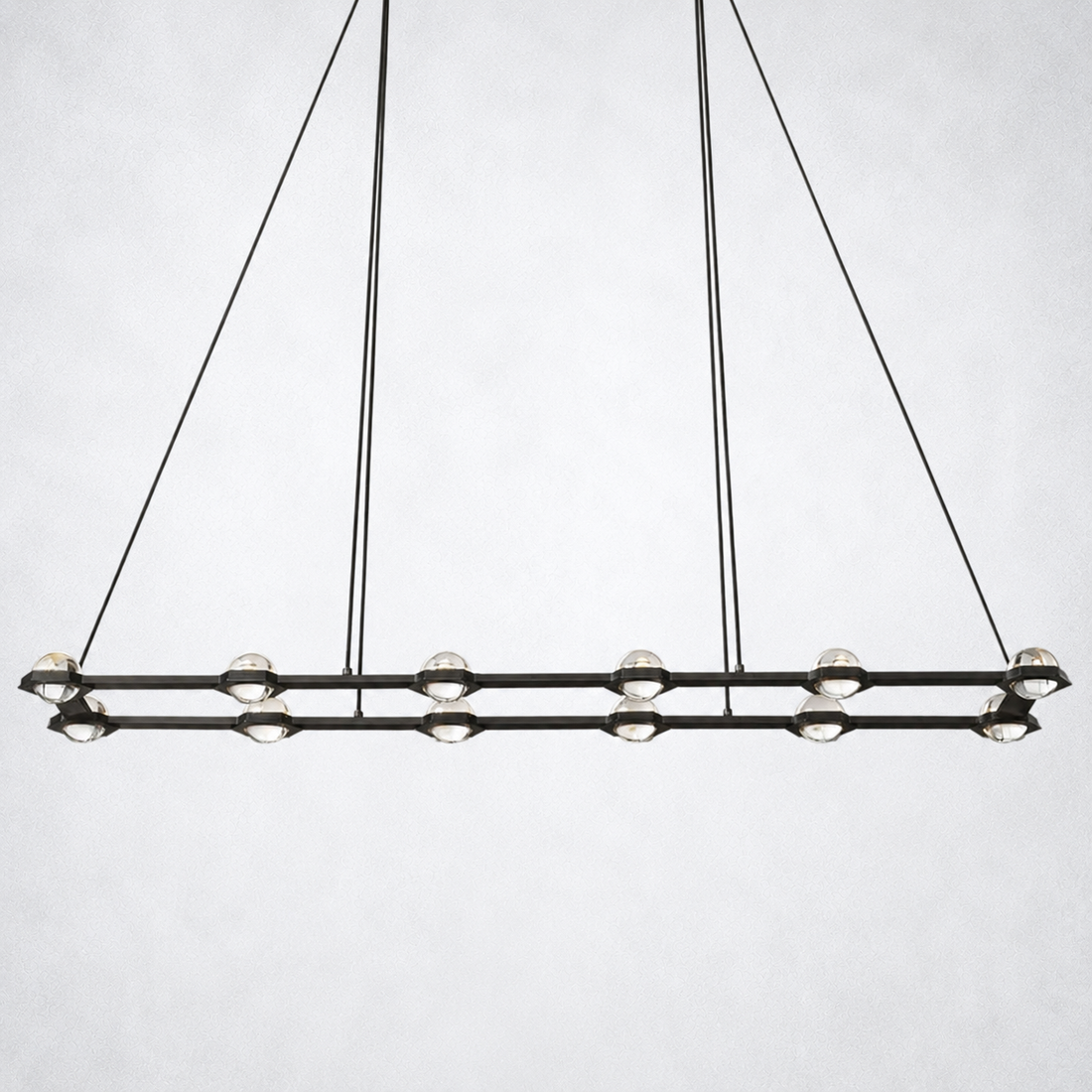Dorian Crystal Ball Rectangular Chandelier 72"