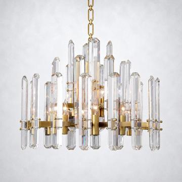 Bona K9 Crystal Prism Round Chandelier 24"