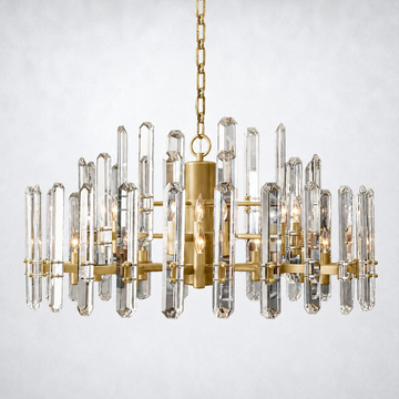 Bona K9 Crystal Prism Round Chandelier 36"