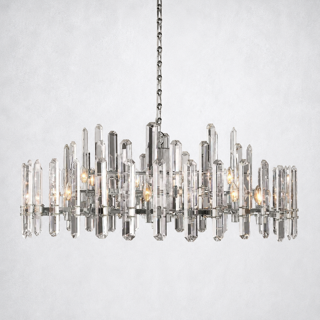 Bona K9 Crystal Prism Round Chandelier 48"