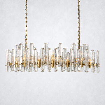 Bona K9 Crystal Prism Linear Chandelier 54"