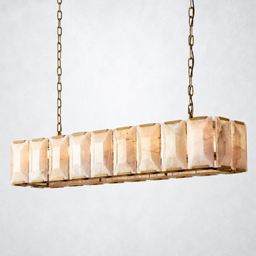 Ellington Calcite Rectangular Chandelier 62"
