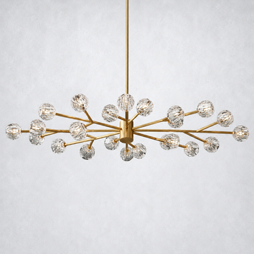 Meridian Clear Crystal Oval Chandelier 72"
