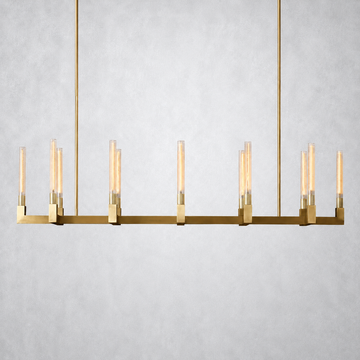 Imperial Glass Linear Chandelier 67"