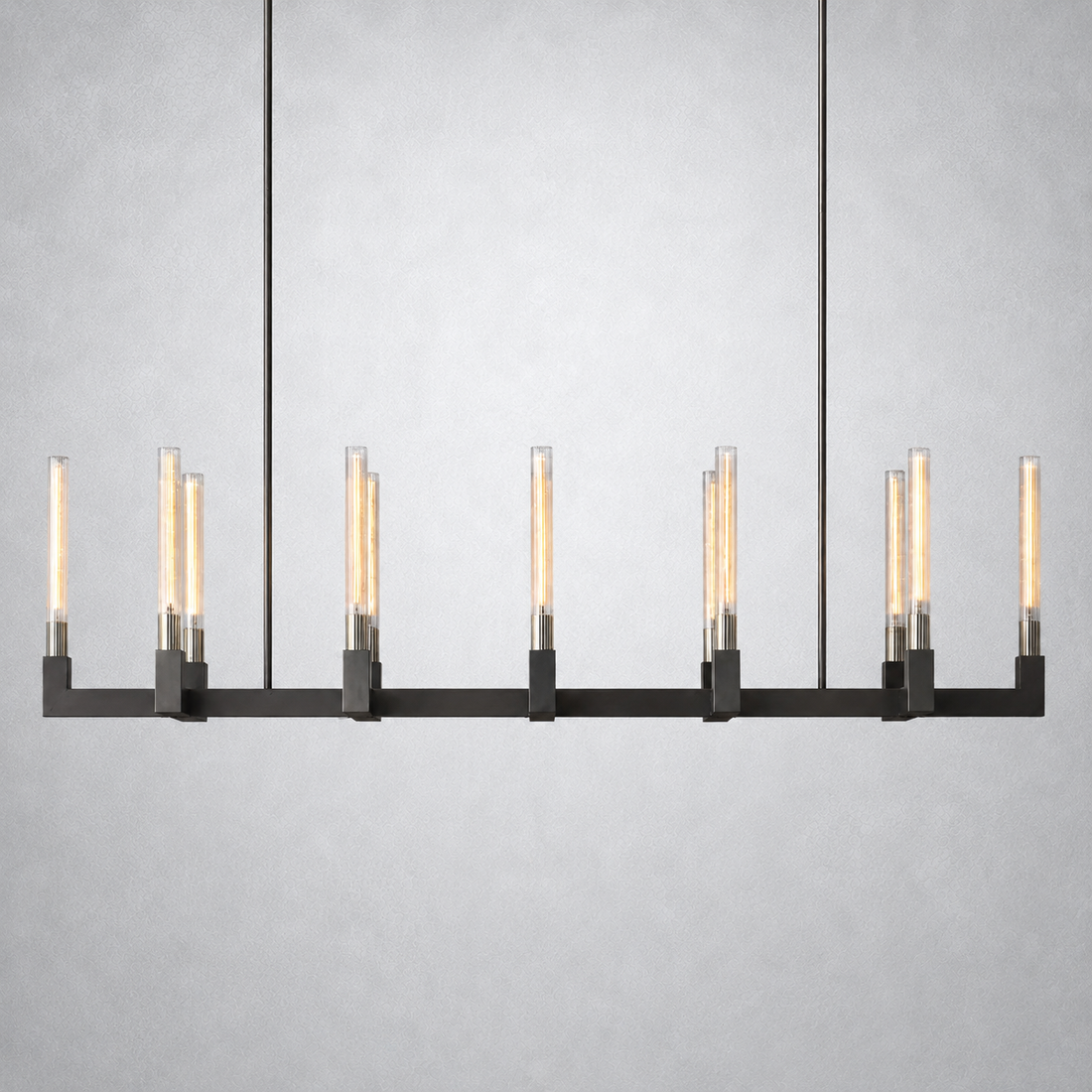 Imperial Glass Linear Chandelier 67"
