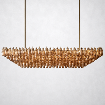 Skylark Crystal Rectangular Chandelier 74"