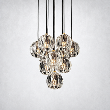 Meridian Clear Crystal Cluster Chandelier 14"