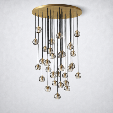 Meridian Smoke Crystal Cluster Chandelier 30"