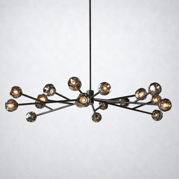 Meridian Smoke Crystal Round Chandelier 72"
