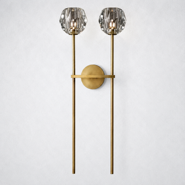 Meridian Clear Crystal Grand Double Sconce 28''