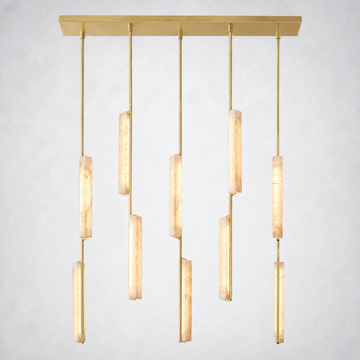 Sterling Alabaster Linear Chandelier 54"