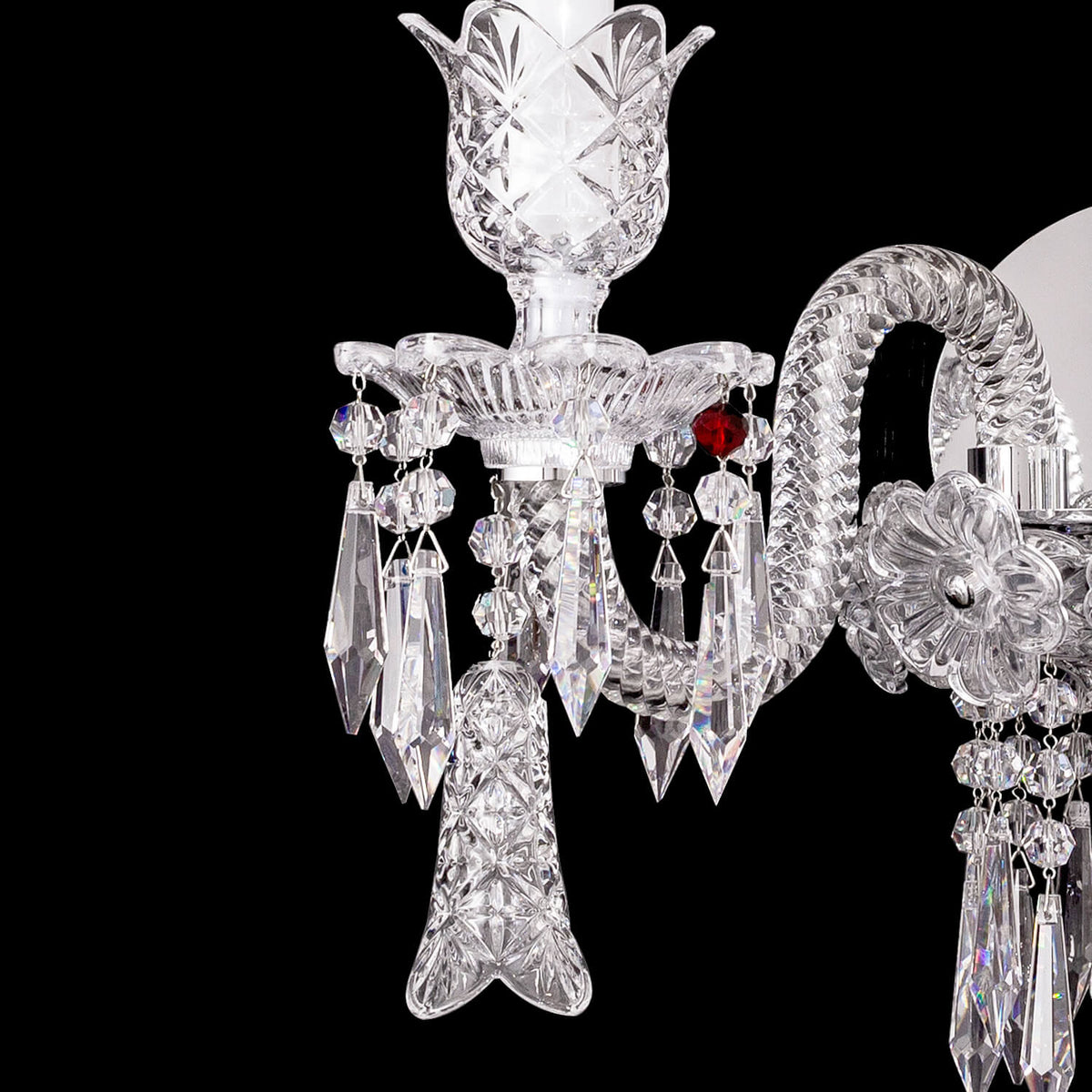 Elegance Candle Baccarat Crystal Wall Sconce With Bell-Lamp Modern