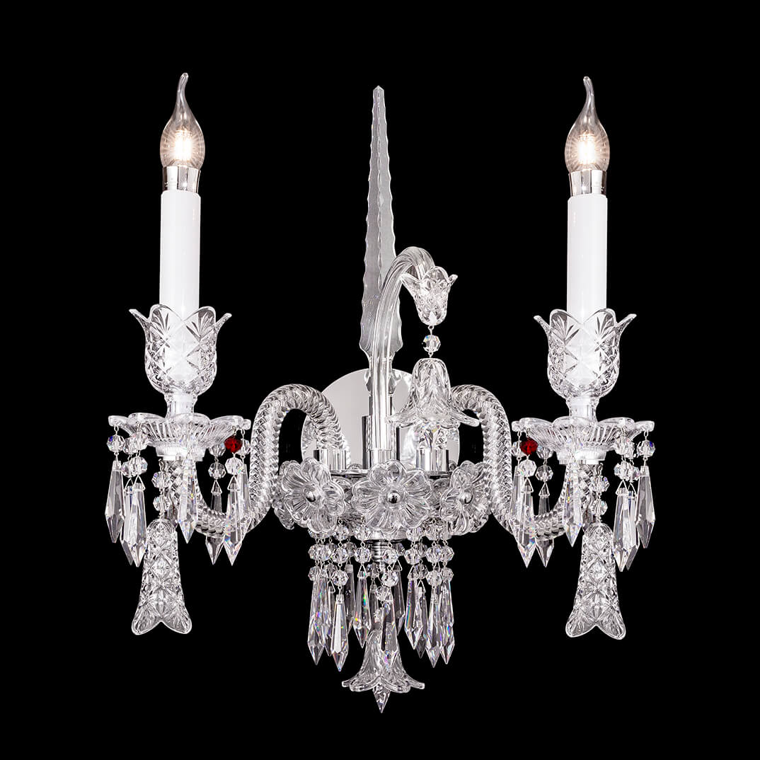 Elegance Candle Baccarat Crystal Wall Sconce With Bell-Lamp Modern