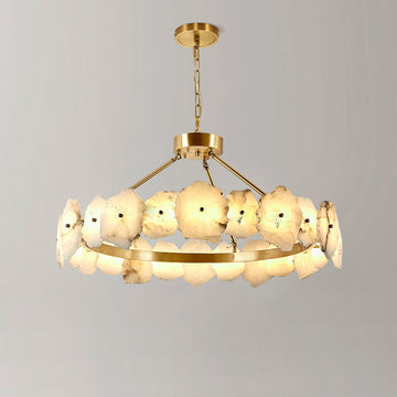 Moonta Alabaster Modern Round Chandelier