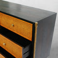 Hand-Forged Metal Frame Rattan 6-Drawer Side Cabinet - Lamp Modern