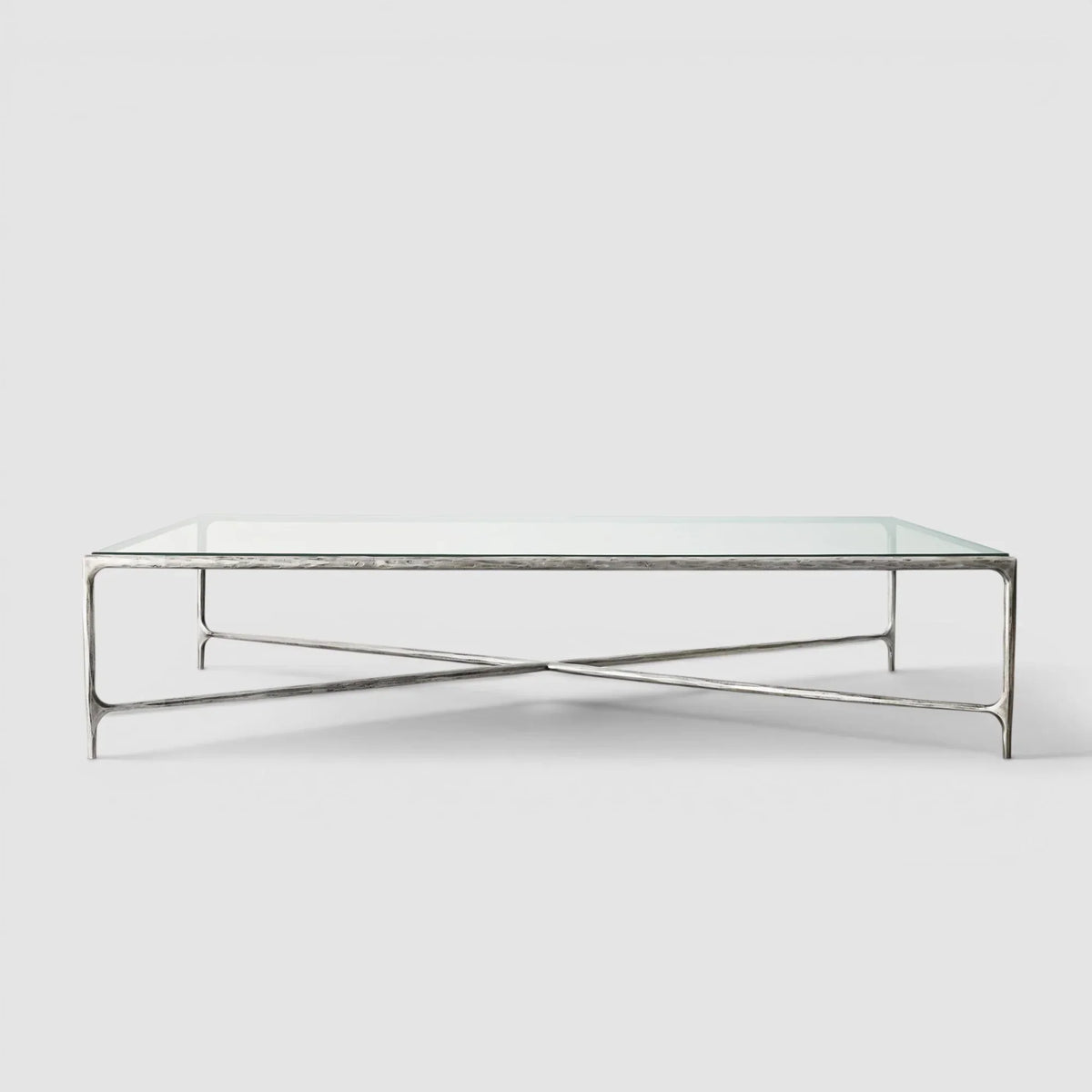 Hand-Forged Glass Rectangular Coffee Table - Lamp Modern