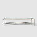 Hand-Forged Glass Rectangular Coffee Table - Lamp Modern