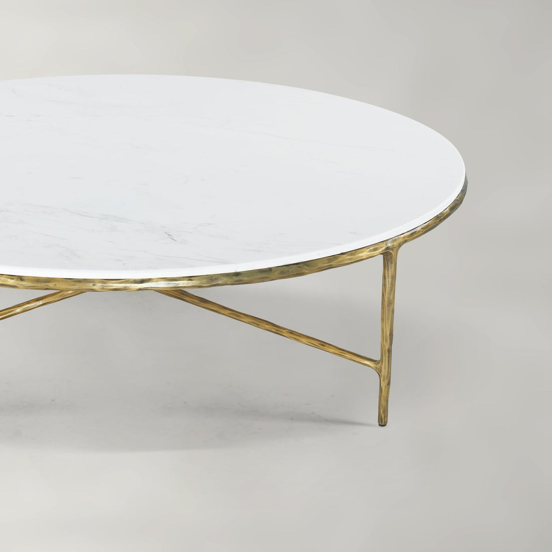 Thaddies Marble Round Coffee Table 55"D-Lamp Modern