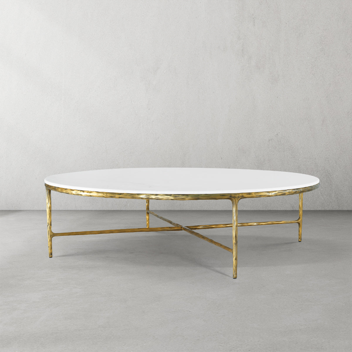 Thaddies Marble Round Coffee Table 55"D-Lamp Modern