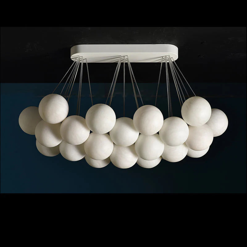 27-Alabaster Ball Chandelier, Luxury Model Lighting