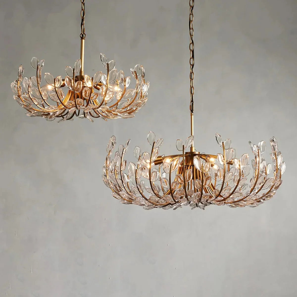 Adela Glass Petal 6 Light Chandelier - lampmodern