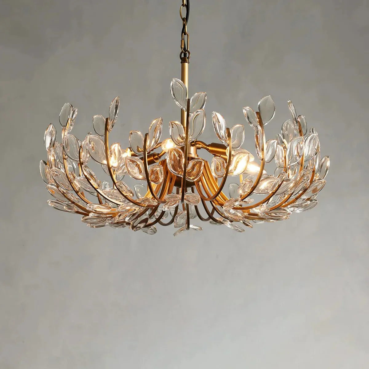 Adela Glass Petal 6 Light Chandelier - lampmodern