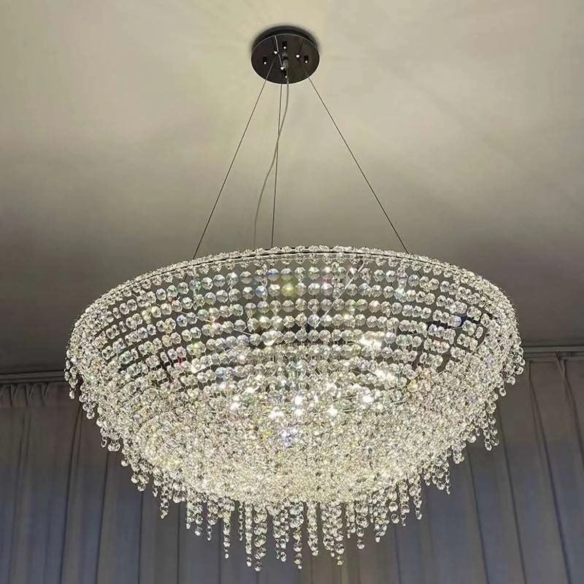 Adena Crystal Tassel Chandelier - lampmodern