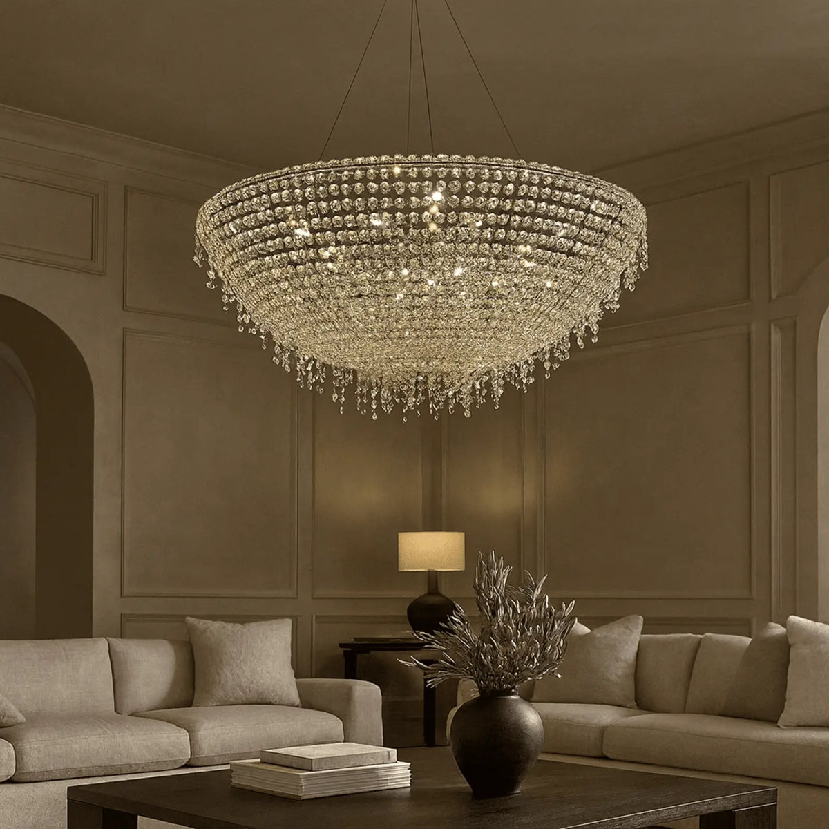 Adena Crystal Tassel Chandelier - lampmodern