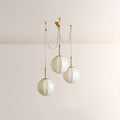 Agnes Multi - Globe Ribbed Opal Glass Chandelier - lampmodern