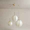 Agnes Multi - Globe Ribbed Opal Glass Chandelier - lampmodern
