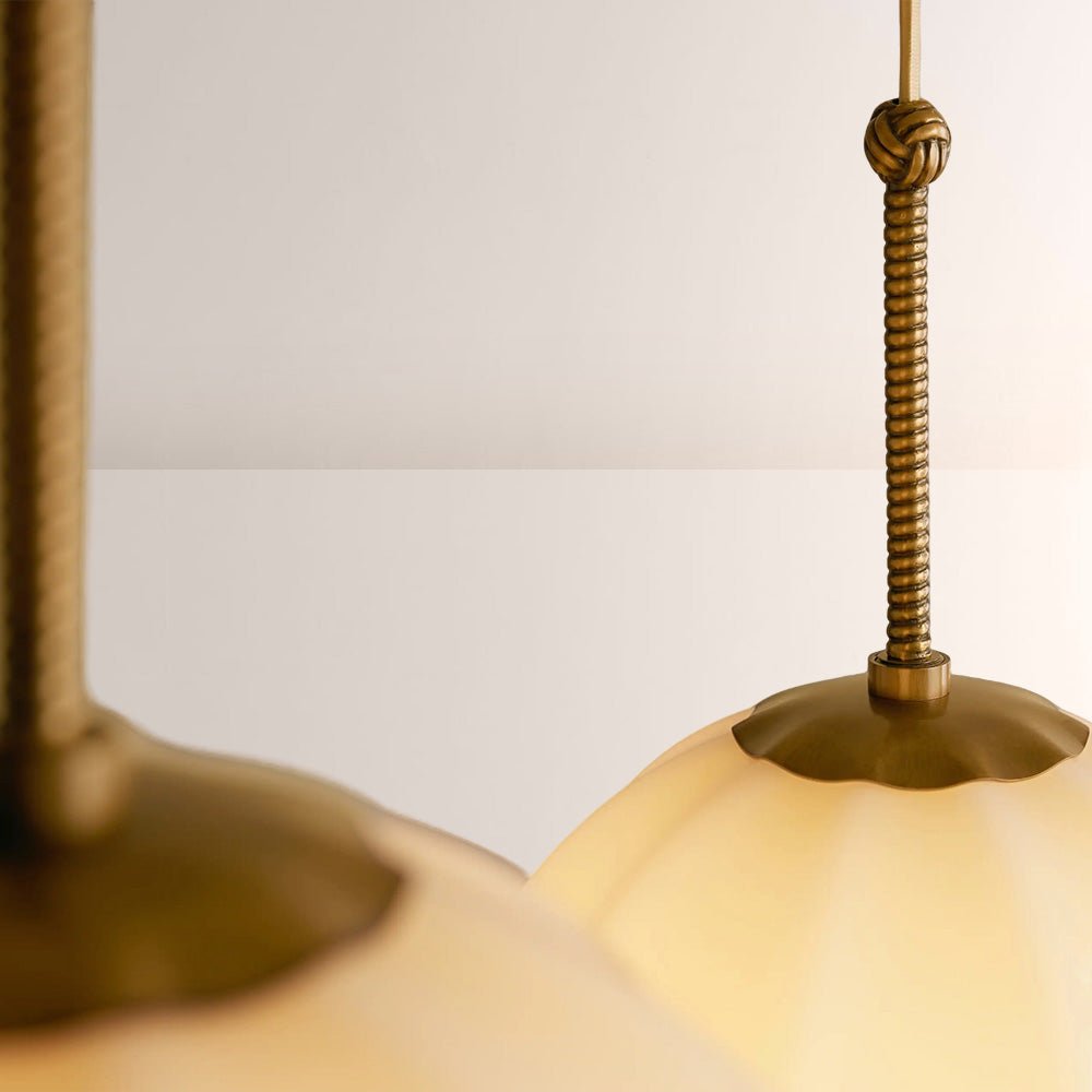 Agnes Multi - Globe Ribbed Opal Glass Chandelier - lampmodern