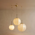 Agnes Multi - Globe Ribbed Opal Glass Chandelier - lampmodern