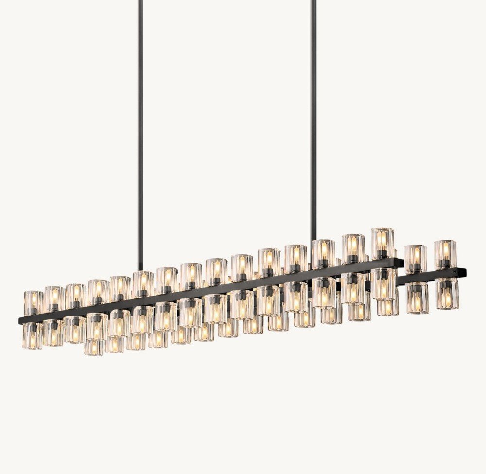 Akachon Rectangular Chandelier 54" - lampmodern