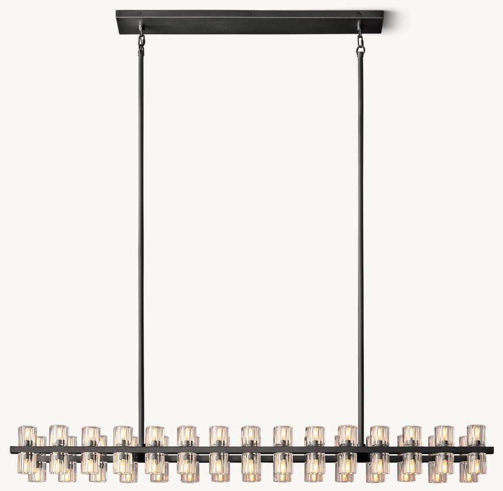 Akachon Rectangular Chandelier 54" - lampmodern