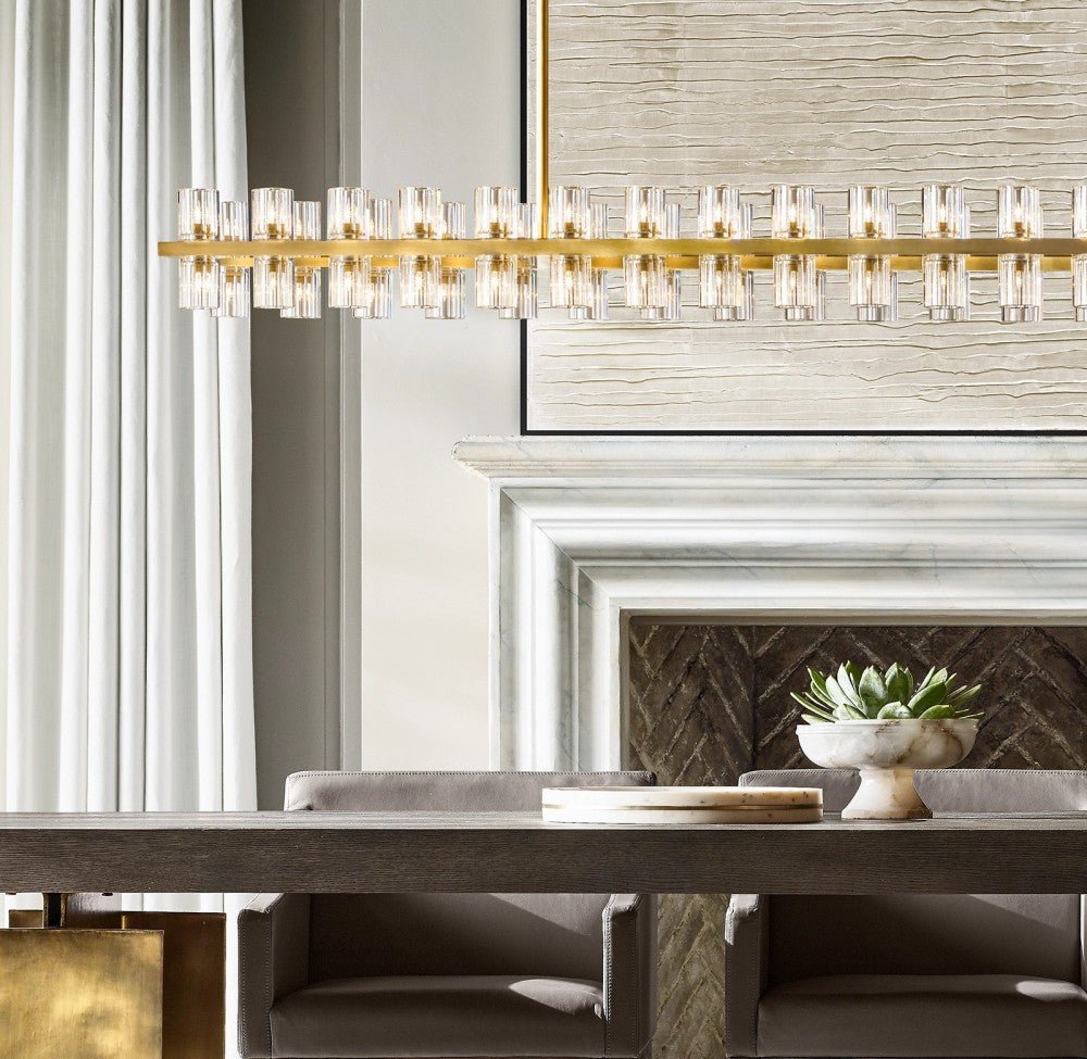Akachon Rectangular Chandelier 54" - lampmodern