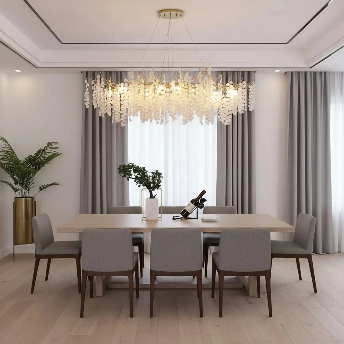 Albero Frost Glass Dining Chandelier - lampmodern