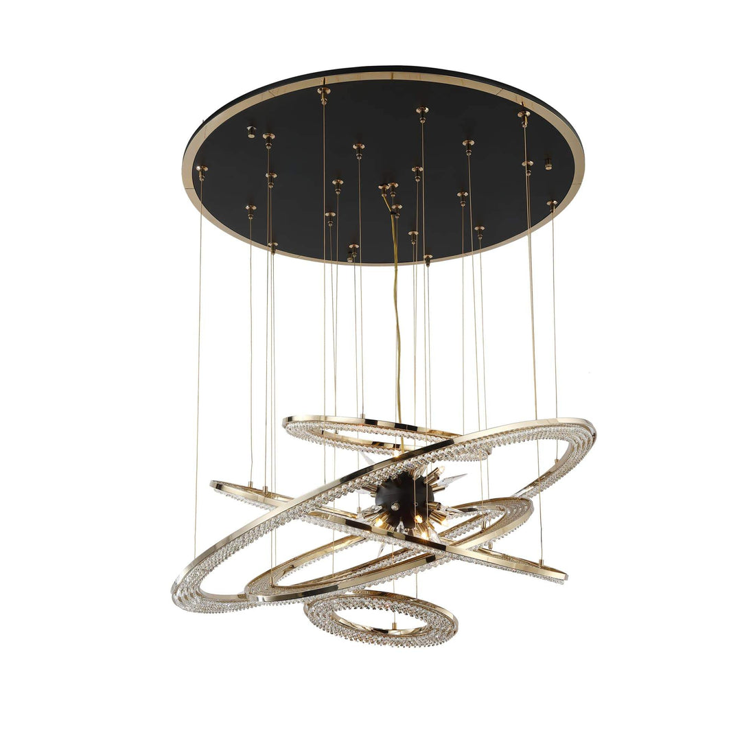 Aleron Crystal Ring Sputnik Chandelier - 35"w x 37"hlampmodern