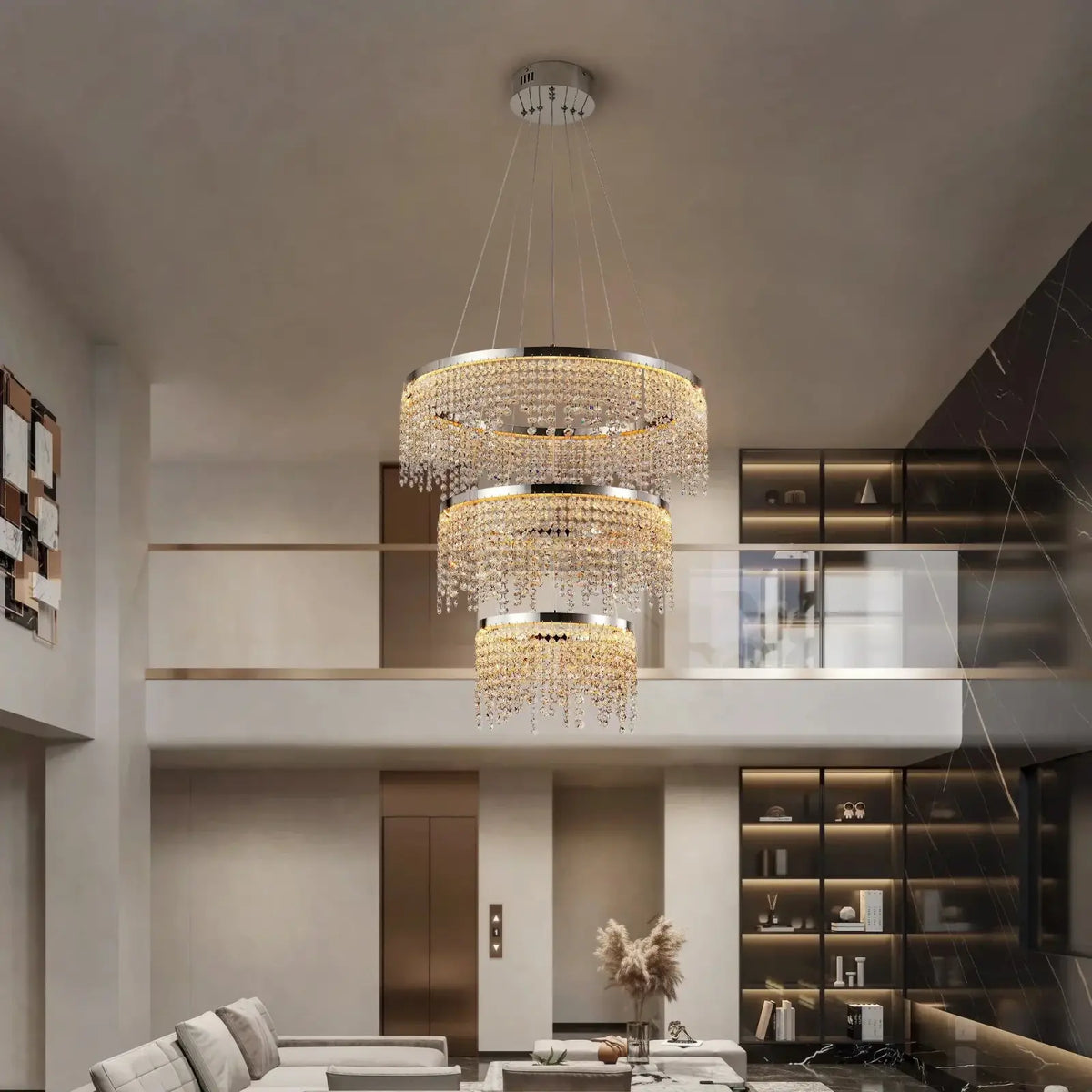 Alleri Crystal Foyer Chandelier - lampmodern