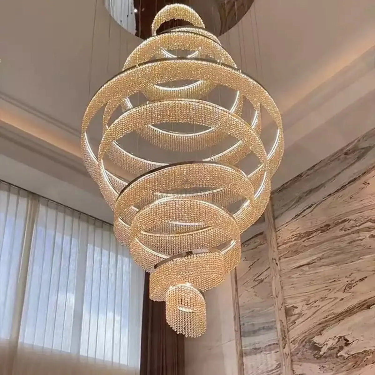 Alleri Crystal Foyer Chandelier - lampmodern
