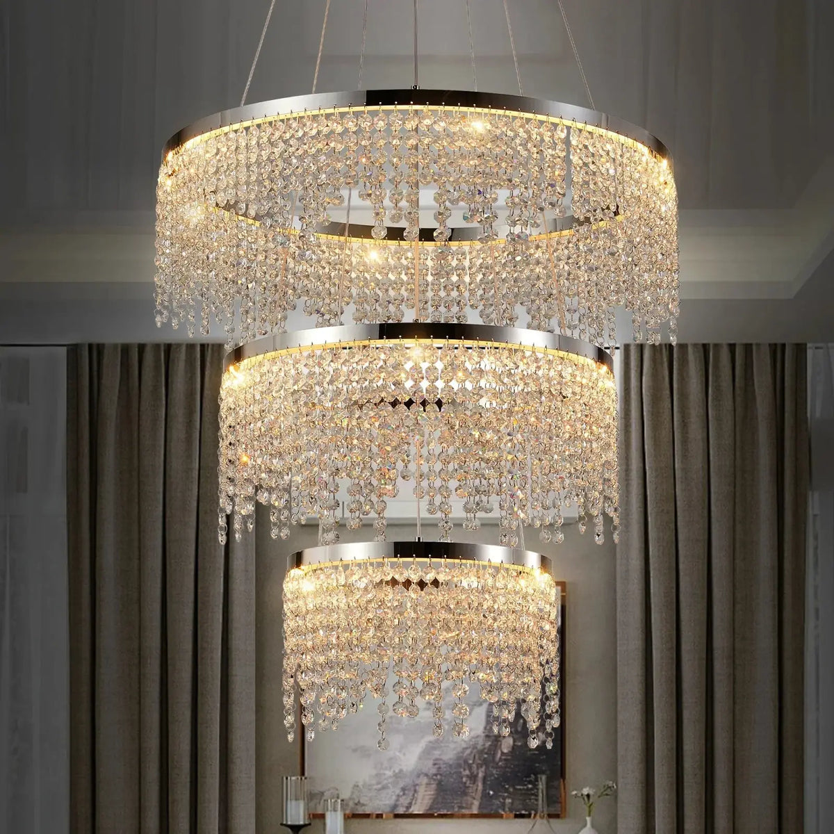 Alleri Crystal Foyer Chandelier - lampmodern